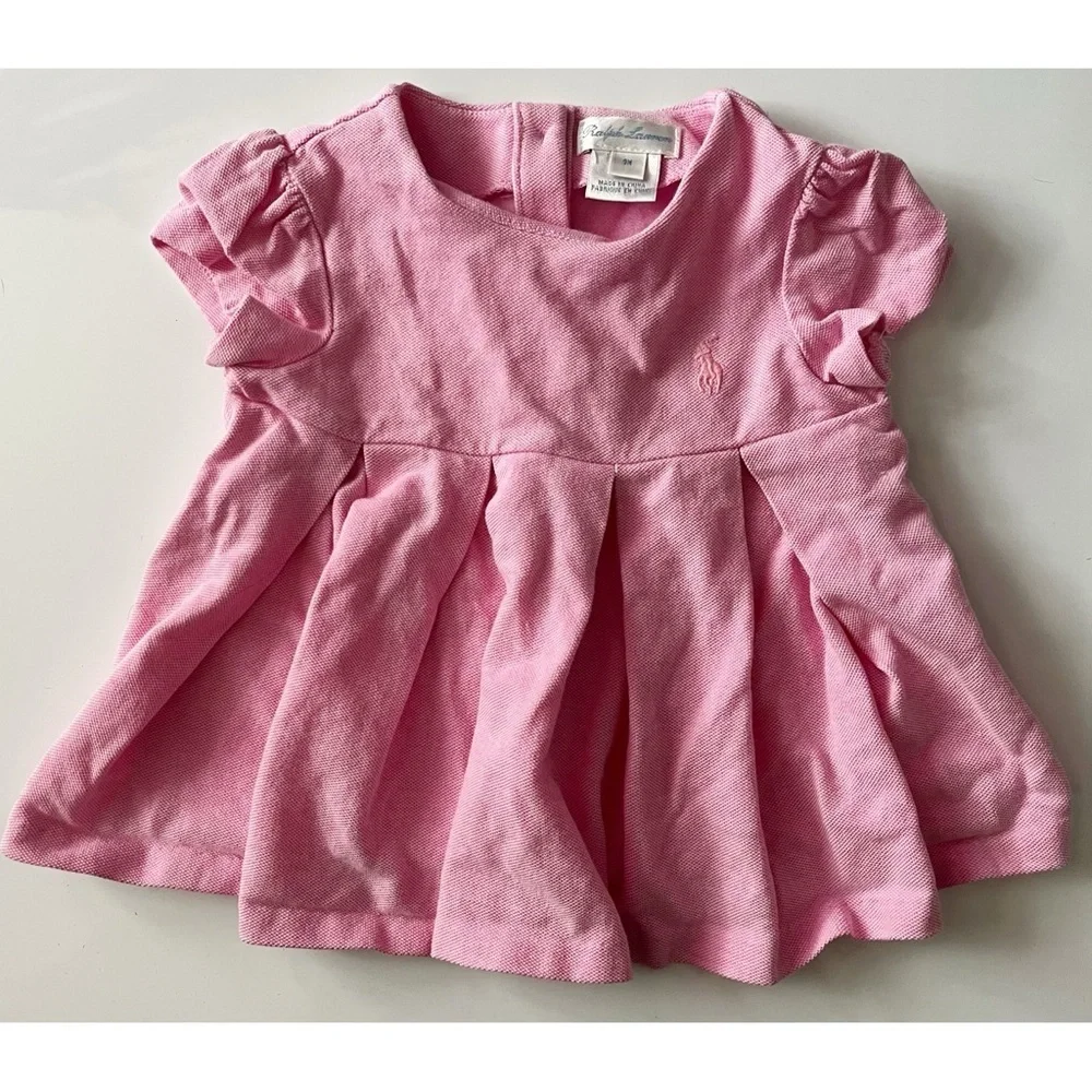 Ralph Lauren • Pink Pleated Baby Dress